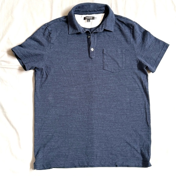 Banana Republic Other - Banana Republic Mens Performance Pique Polo Shirt Navy Blue Heather Large Pocket
